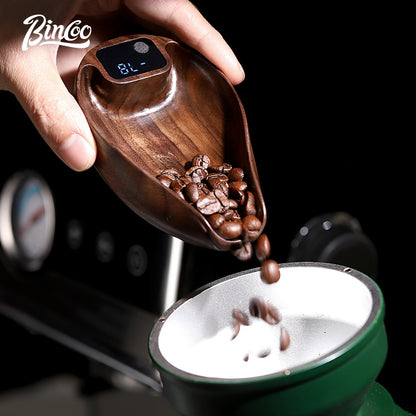 BINCOO Walnut Touchscreens Coffee Electronic Scale Bean Dish Hand Brewed Coffee Weighing Plate Espresso Appliances