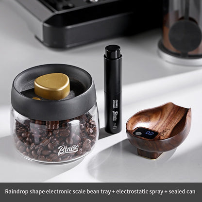BINCOO Walnut Touchscreens Coffee Electronic Scale Bean Dish Hand Brewed Coffee Weighing Plate Espresso Appliances