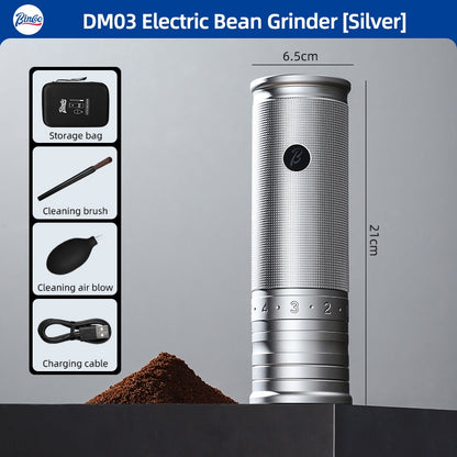 BINCOO DM03 Coffee Grinder Portable Coffee Bean Electric Grinder Small Household Outside Adjustment Espresso Grinder
