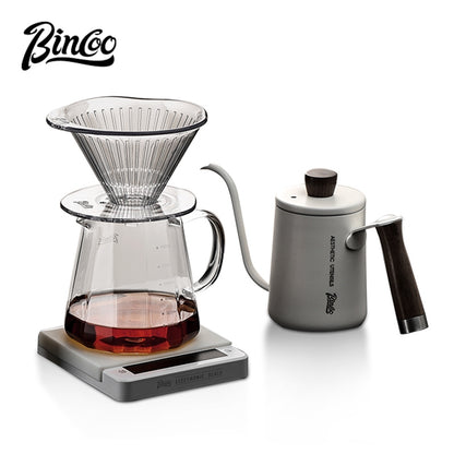 BINCOO Hand Brewed Coffee Filter Cup Drip Filter Mug Set Home Coffee Sharing Pot Hand Brewing Kettle Manual Grinder Set Coffee Utensils Set 500ML/700ML