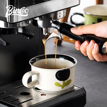 BINCOO Retro Creative Coffee Cup and Saucer Set Coffee Ceramic Mug Afternoon Tea Cup with Spoon for Household Office 260ML