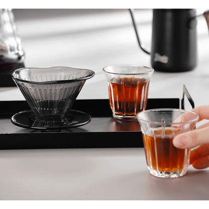 BINCOO Horseshoe Lotus Hand Brew Coffee Pot Set Tritan Filter Cup Coffee Manual Grinder Glass Sharing Pot Set 600ML