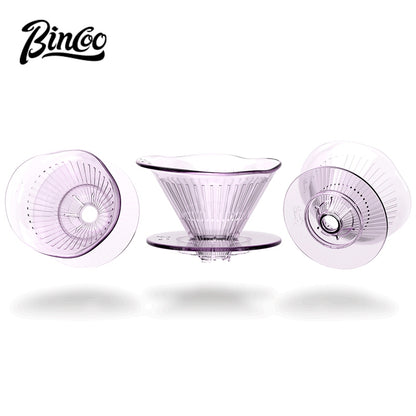 BINCOO Horseshoe Lotus Hand Brew Coffee Pot Set Tritan Filter Cup Sharing Pot Set for Home Office 600ML