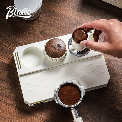BINCOO Multifunctional Coffee Press Powder Base Set Coffee Tamper Cloth Powder Dispenser Set Coffee Machine Handle Filling Press Set Coffee Machine Accessories 51MM/58MM