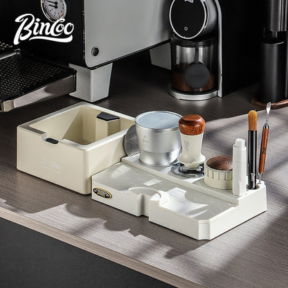 BINCOO Multifunctional Coffee Press Powder Base Set Coffee Tamper Cloth Powder Dispenser Set Coffee Machine Handle Filling Press Set Coffee Machine Accessories 51MM/58MM