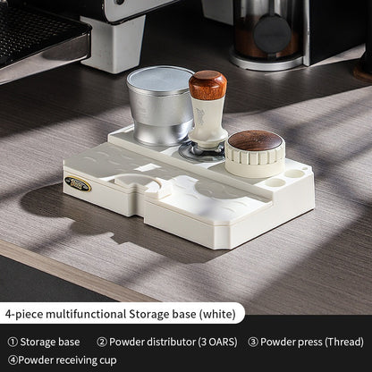 BINCOO Multifunctional Coffee Press Powder Base Set Coffee Tamper Cloth Powder Dispenser Set Coffee Machine Handle Filling Press Set Coffee Machine Accessories 51MM/58MM