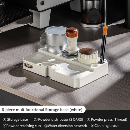 BINCOO Multifunctional Coffee Press Powder Base Set Coffee Tamper Cloth Powder Dispenser Set Coffee Machine Handle Filling Press Set Coffee Machine Accessories 51MM/58MM