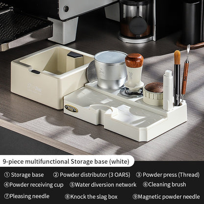 BINCOO Multifunctional Coffee Press Powder Base Set Coffee Tamper Cloth Powder Dispenser Set Coffee Machine Handle Filling Press Set Coffee Machine Accessories 51MM/58MM