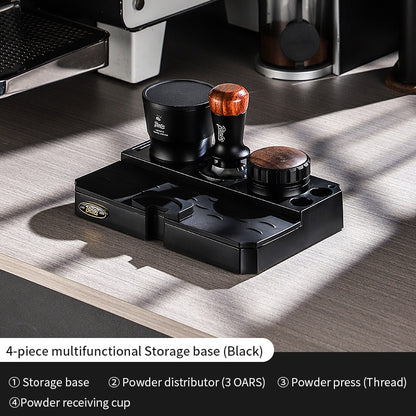 BINCOO Multifunctional Coffee Press Powder Base Set Coffee Tamper Cloth Powder Dispenser Set Coffee Machine Handle Filling Press Set Coffee Machine Accessories 51MM/58MM
