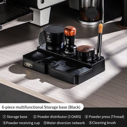 BINCOO Multifunctional Coffee Press Powder Base Set Coffee Tamper Cloth Powder Dispenser Set Coffee Machine Handle Filling Press Set Coffee Machine Accessories 51MM/58MM