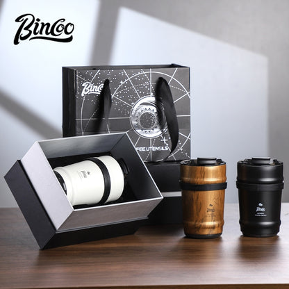 BINCOO Creative Ceramic Coffee Mug Gift Box 316 Stainless Steel Insulated Coffee Mug Holiday Birthday Gift Best 330ML