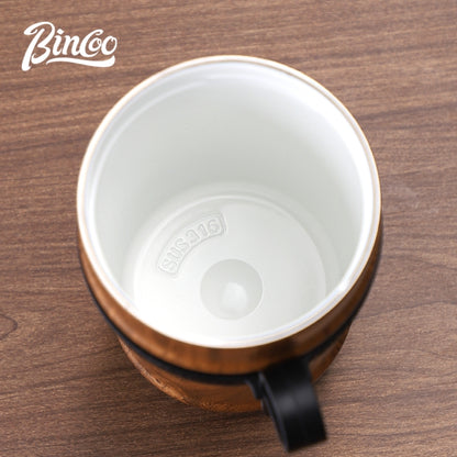BINCOO Creative Ceramic Coffee Mug Gift Box 316 Stainless Steel Insulated Coffee Mug Holiday Birthday Gift Best 330ML