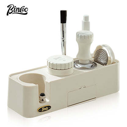 BINCOO Coffee Cloth Powder Dispenser Base 3-Piece Set Espresso Machine Handle Storage Base Powder Press Hammer Set 51MM/58MM