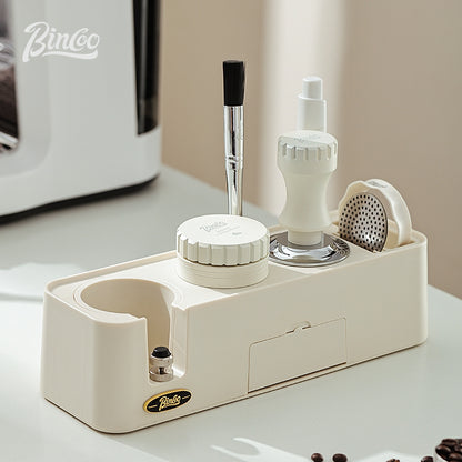 BINCOO Coffee Cloth Powder Dispenser Base 3-Piece Set Espresso Machine Handle Storage Base Powder Press Hammer Set 51MM/58MM