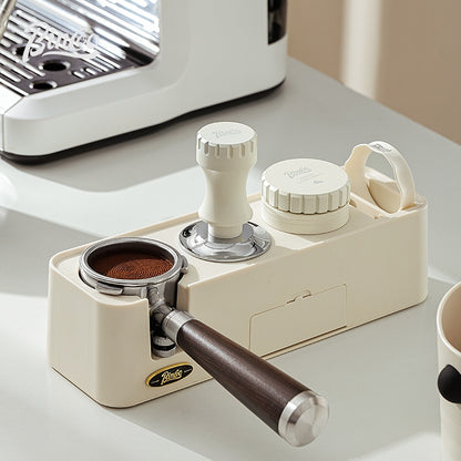 BINCOO Coffee Cloth Powder Dispenser Base 3-Piece Set Espresso Machine Handle Storage Base Powder Press Hammer Set 51MM/58MM