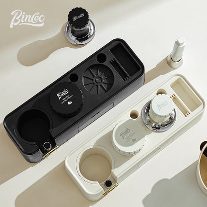 BINCOO Coffee Cloth Powder Dispenser Base 3-Piece Set Espresso Machine Handle Storage Base Powder Press Hammer Set 51MM/58MM