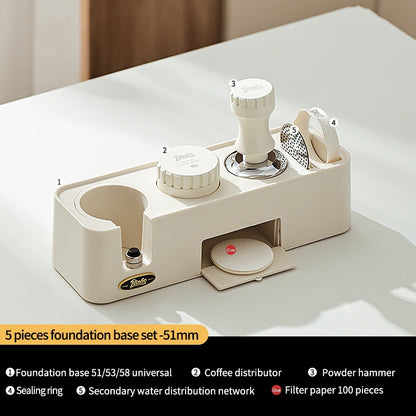 BINCOO Coffee Cloth Powder Dispenser Base 3-Piece Set Espresso Machine Handle Storage Base Powder Press Hammer Set 51MM/58MM
