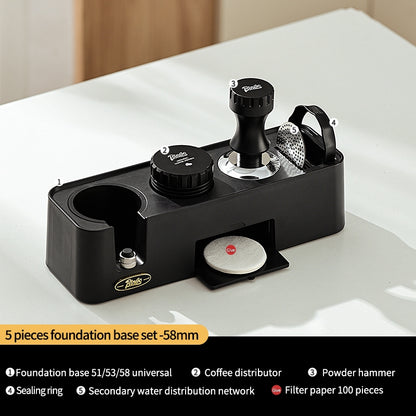 BINCOO Coffee Cloth Powder Dispenser Base 3-Piece Set Espresso Machine Handle Storage Base Powder Press Hammer Set 51MM/58MM