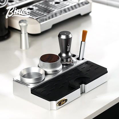 BINCOO Multi-functional Powder Press Handle Base Espresso Machine Cloth Powder Press Hammer Tamper Utensils Storage Set 51MM/58MM