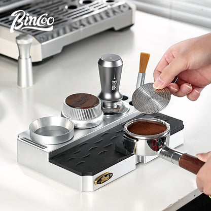BINCOO Multi-functional Powder Press Handle Base Espresso Machine Cloth Powder Press Hammer Tamper Utensils Storage Set 51MM/58MM