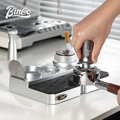 BINCOO Multi-functional Powder Press Handle Base Espresso Machine Cloth Powder Press Hammer Tamper Utensils Storage Set 51MM/58MM