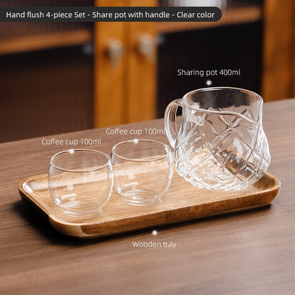 BINCOO Glass Cold Brew Coffee Pot Home Sharing Pot Latte Ice Americano Cold Brew Pot Hand Brew Coffee Pot Set 400ML