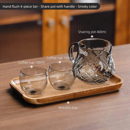 BINCOO Glass Cold Brew Coffee Pot Home Sharing Pot Latte Ice Americano Cold Brew Pot Hand Brew Coffee Pot Set 400ML