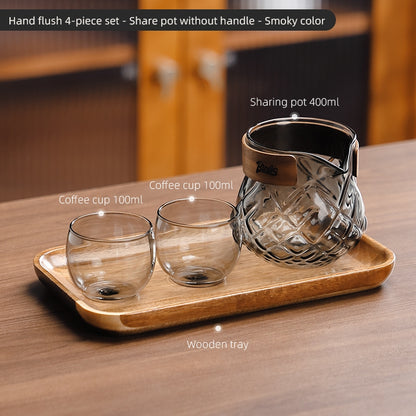 BINCOO Glass Cold Brew Coffee Pot Home Sharing Pot Latte Ice Americano Cold Brew Pot Hand Brew Coffee Pot Set 400ML
