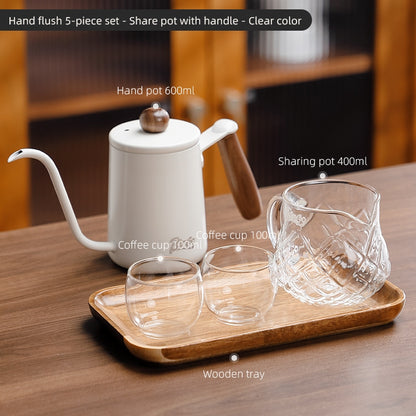 BINCOO Glass Cold Brew Coffee Pot Home Sharing Pot Latte Ice Americano Cold Brew Pot Hand Brew Coffee Pot Set 400ML