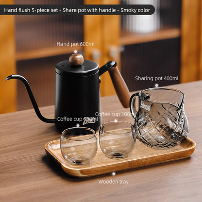 BINCOO Glass Cold Brew Coffee Pot Home Sharing Pot Latte Ice Americano Cold Brew Pot Hand Brew Coffee Pot Set 400ML