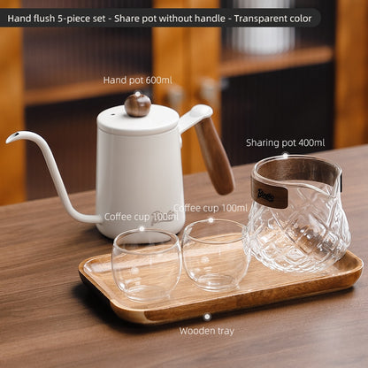BINCOO Glass Cold Brew Coffee Pot Home Sharing Pot Latte Ice Americano Cold Brew Pot Hand Brew Coffee Pot Set 400ML