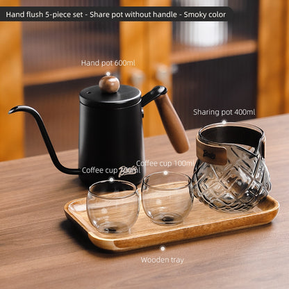 BINCOO Glass Cold Brew Coffee Pot Home Sharing Pot Latte Ice Americano Cold Brew Pot Hand Brew Coffee Pot Set 400ML
