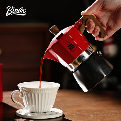 BINCOO Double Valve Moka Pot Coffee Maker with Electric Stove Home Espresso Pot Outdoor Mini Coffee Pot 2 Cups