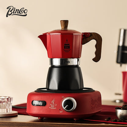 BINCOO Double Valve Moka Pot Coffee Maker with Electric Stove Home Espresso Pot Outdoor Mini Coffee Pot 2 Cups