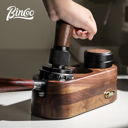 Bincoo All-in-one Espresso Coffee Tamping Station Set, Wooden Coffee Organizer with Tamper, Distributor, Knock Box, Milk Pitcher & Complete Barista Tools for Home Espresso Brewing