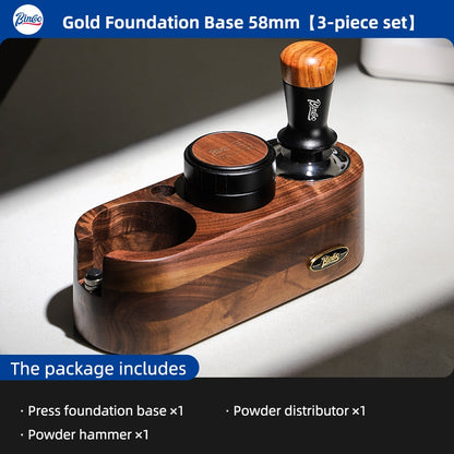 Bincoo All-in-one Espresso Coffee Tamping Station Set, Wooden Coffee Organizer with Tamper, Distributor, Knock Box, Milk Pitcher & Complete Barista Tools for Home Espresso Brewing