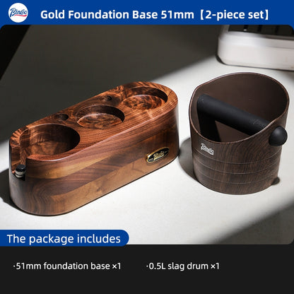 Bincoo All-in-one Espresso Coffee Tamping Station Set, Wooden Coffee Organizer with Tamper, Distributor, Knock Box, Milk Pitcher & Complete Barista Tools for Home Espresso Brewing