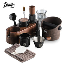 Bincoo All-in-one Espresso Coffee Tamping Station Set, Wooden Coffee Organizer with Tamper, Distributor, Knock Box, Milk Pitcher & Complete Barista Tools for Home Espresso Brewing