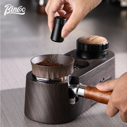 BINCOO Coffee Press Holder Cloth Powder Dispenser Set Coffee Machine Handle Filling Holder Coffee Storage Tools Complete Set 51MM/58MM