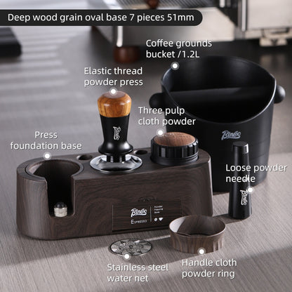 BINCOO Coffee Press Holder Cloth Powder Dispenser Set Coffee Machine Handle Filling Holder Coffee Storage Tools Complete Set 51MM/58MM