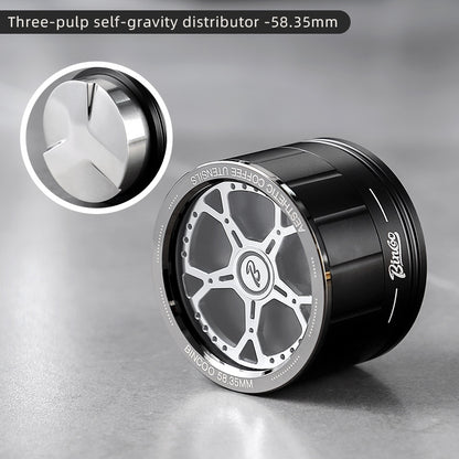BINCOO Self-gravity Cloth Powder Distributor Adjustment-free Adaptive Coffee Powder Distributor Three Oars and Five Oars only for 58MM