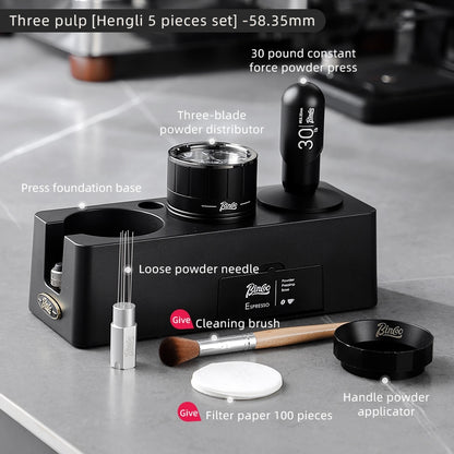 BINCOO Self-gravity Cloth Powder Distributor Adjustment-free Adaptive Coffee Powder Distributor Three Oars and Five Oars only for 58MM