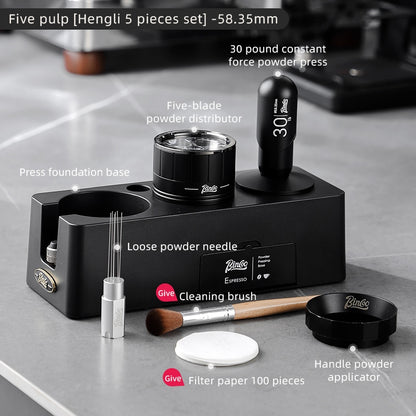 BINCOO Self-gravity Cloth Powder Distributor Adjustment-free Adaptive Coffee Powder Distributor Three Oars and Five Oars only for 58MM