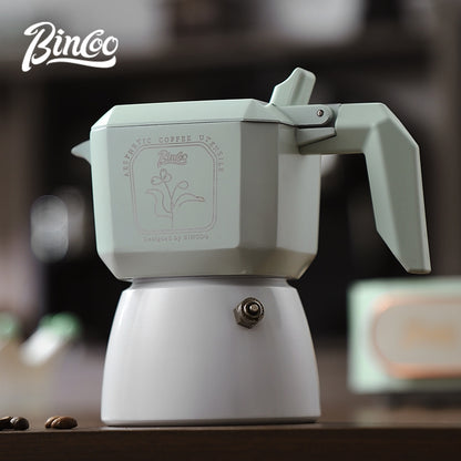 BINCOO Double Valve Moka Pot Macaroon Color Espresso Pot Set Small Household Extraction Coffee Pot Apparatus 2Cups