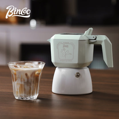 BINCOO Double Valve Moka Pot Macaroon Color Espresso Pot Set Small Household Extraction Coffee Pot Apparatus 2Cups