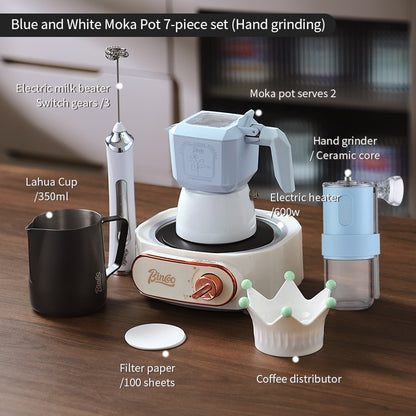 BINCOO Double Valve Moka Pot Macaroon Color Espresso Pot Set Small Household Extraction Coffee Pot Apparatus 2Cups