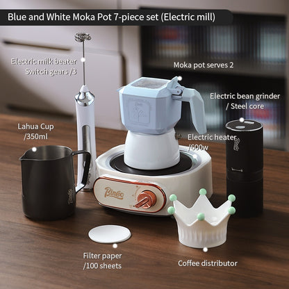 BINCOO Double Valve Moka Pot Macaroon Color Espresso Pot Set Small Household Extraction Coffee Pot Apparatus 2Cups