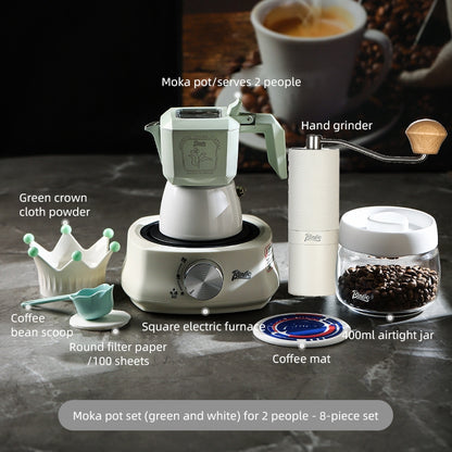 BINCOO Dual-valve Moka Pot Home Brewing Coffee Pot with Electric Potter Extractor Espresso Coffee Pot Coffee Utensils Set 2Cups