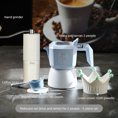BINCOO Dual-valve Moka Pot Home Brewing Coffee Pot with Electric Potter Extractor Espresso Coffee Pot Coffee Utensils Set 2Cups