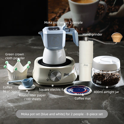 BINCOO Dual-valve Moka Pot Home Brewing Coffee Pot with Electric Potter Extractor Espresso Coffee Pot Coffee Utensils Set 2Cups